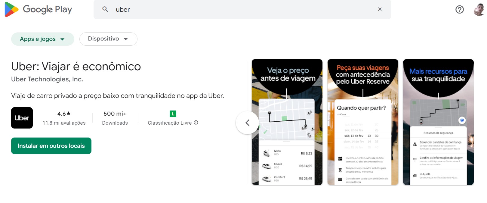 Uber 24 horas em Nova Olímpia - baixar aplicativo